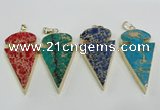 NGP2824 25*50mm - 27*55mm arrowhead sea sediment jasper pendants