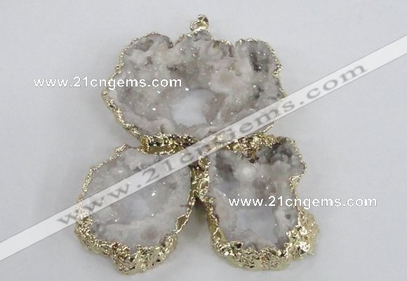 NGP2863 25*30mm - 40*45mm freeform druzy agate pendants