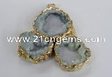 NGP2868 25*30mm - 40*45mm freeform druzy agate pendants