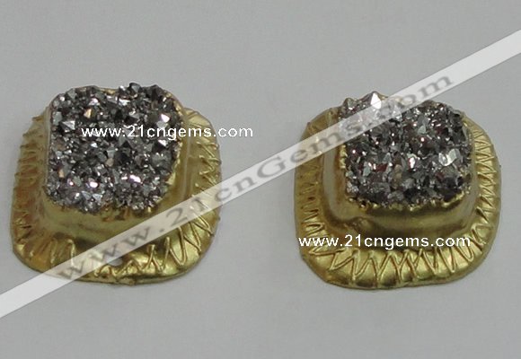 NGP2880 28*30mm - 30*32mm freeform druzy agate pendants wholesale