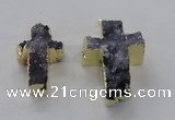NGP2933 25*40mm – 30*50mm cross druzy agate gemstone pendants wholesale