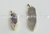 NGP2953 10*25mm - 12*40mm freeform druzy agate pendants wholesale