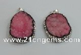 NGP2981 25*35mm – 30*40mm freeform druzy agate pendants