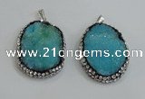 NGP2982 25*35mm – 30*40mm freeform druzy agate pendants