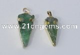 NGP3026 15*35mm – 20*50mm arrowhead fluorite gemstone pendants