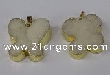 NGP3040 25*30mm - 30*35mm butterfly druzy agate pendants wholesale