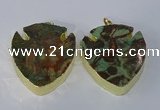 NGP3068 35*40mm – 40*45mm arrowhead ocean agate pendants