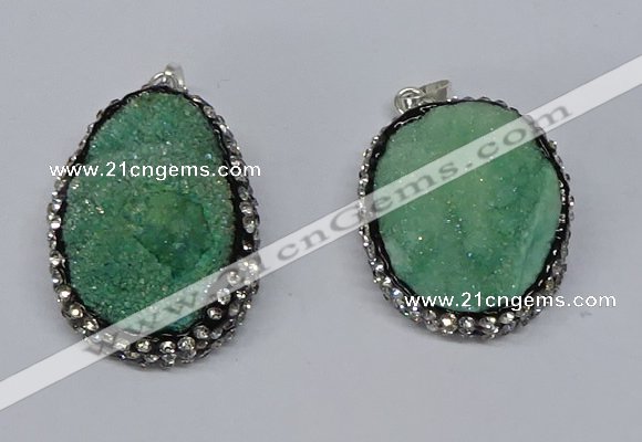 NGP3095 25*35mm – 30*40mm freeform druzy agate pendants