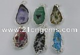 NGP3105 25*40mm - 30*50mm freeform druzy agate gemstone pendants