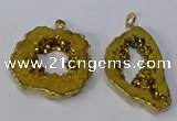 NGP3143 25*35mm - 40*50mm freeform plated druzy agate pendants