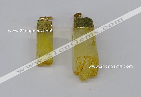 NGP3166 10*30mm - 14*40mm sticks druzy agate gemstone pendants