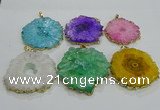 NGP3201 35*40mm - 45*50mm freeform druzy agate pendants