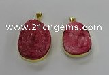 NGP3213 30*40mm - 35*45mm freeform druzy agate pendants