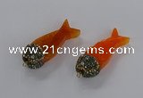NGP3273 16*52mm - 18*56mm fish-shaped agate gemstone pendants