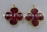 NGP3335 43*45mm - 45*47mm flower agate gemstone pendants