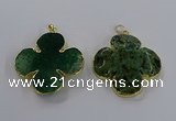 NGP3337 43*45mm - 45*47mm flower agate gemstone pendants