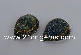 NGP3351 35*45mm teardrop druzy agate gemstone pendants wholesale
