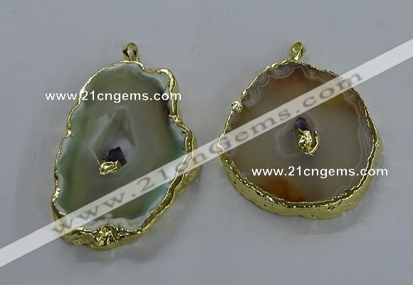 NGP3361 45*55mm - 50*65mm freeform druzy agate pendants
