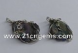 NGP3403 25*30mm - 30*35mm freeform plated druzy agate pendants