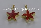 NGP3512 24*25mm starfish fossil coral pendants wholesale