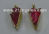 NGP3615 15*30mm - 20*40mm arrowhead druzy agate pendants