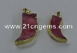 NGP3633 15*30mm - 18*45mm oxhorn druzy agate pendants