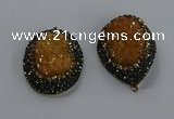NGP3680 35*45mm freeform plated druzy agate gemstone pendants