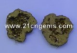 NGP3718 28*35mm - 40*45mm freeform plated druzy agate pendants