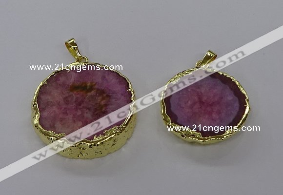 NGP3766 25*35mm - 35*40mm freeform druzy agate pendants