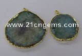 NGP3776 45*50mm - 55*60mm freeform druzy agate pendants