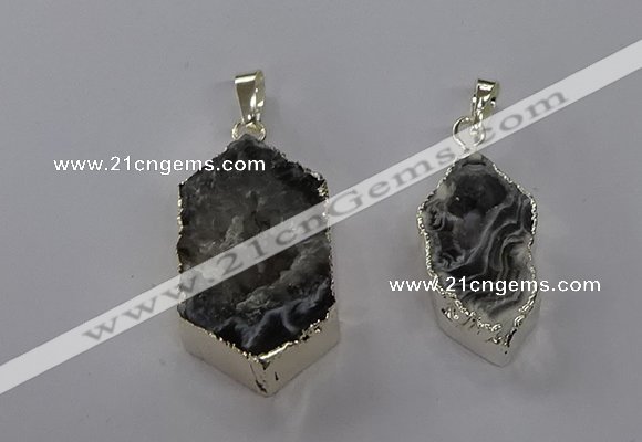NGP3789 15*25mm - 20*35mm freeform druzy agate pendants