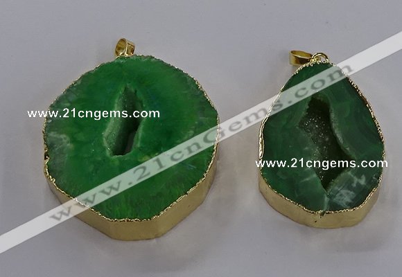 NGP3826 30*40mm - 40*50mm freeform druzy agate pendants