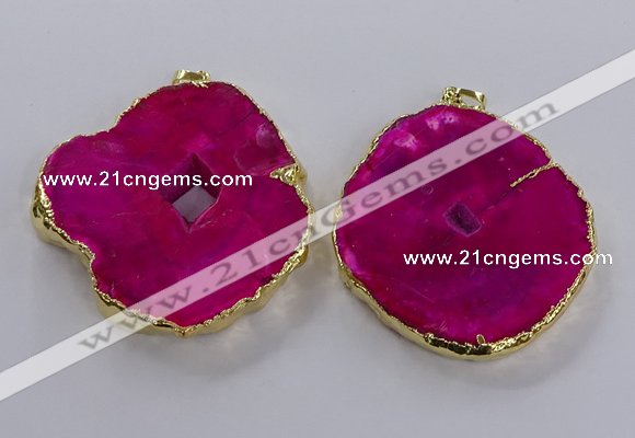 NGP3833 50*65mm - 60*70mm freeform druzy agate pendants