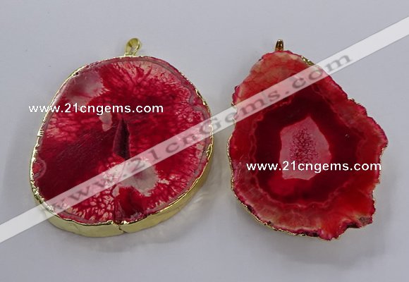 NGP3834 50*65mm - 60*70mm freeform druzy agate pendants