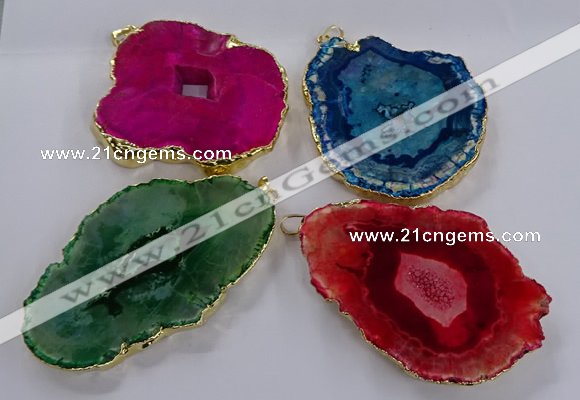 NGP3839 50*65mm - 60*70mm freeform druzy agate pendants