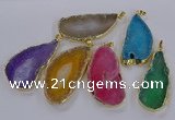 NGP3849 25*65mm - 35*70mm freeform agate gemstone pendants