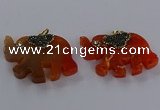 NGP3871 30*45mm - 35*50mm elephant agate gemstone pendants