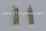 NGP3940 10*35mm - 12*30mm rectangle druzy agate pendants wholesale