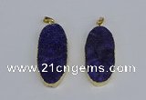 NGP3964 22*45mm - 25*50mm oval druzy agate pendants wholesale