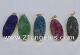 NGP3970 22*45mm - 25*50mm oval druzy agate pendants wholesale