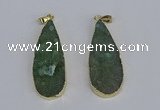 NGP3977 20*40mm - 25*50mm flat teardrop druzy agate pendants