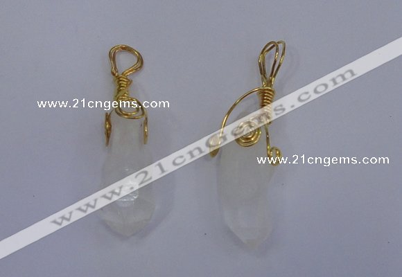 NGP4042 8*22mm - 12*28mm nuggets druzy quartz gemstone pendants