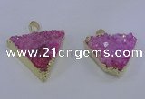 NGP4048 25*30mm – 30*35mm triangle druzy quartz pendants