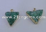NGP4051 25*30mm – 30*35mm triangle druzy quartz pendants