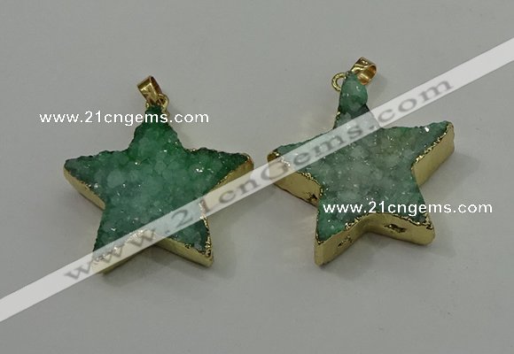 NGP4095 30*32mm - 32*35mm star druzy quartz pendants wholesale