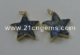 NGP4096 30*32mm - 32*35mm star druzy quartz pendants wholesale