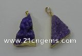 NGP4102 22*35mm - 24*40mm triangle druzy quartz pendants wholesale
