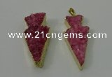 NGP4156 20*45mm - 22*48mm arrowhead druzy quartz pendants