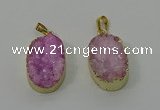 NGP4186 18*25mm - 18*28mm oval druzy quartz pendants wholesale