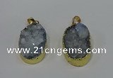 NGP4189 18*25mm - 18*28mm oval druzy quartz pendants wholesale